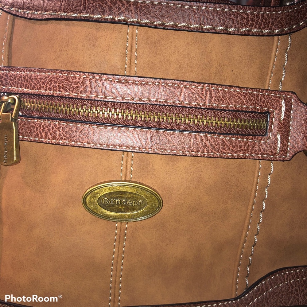 Faux Leather Desert Revival Concept Brown Vegan Purse - Picture 3 of 8
